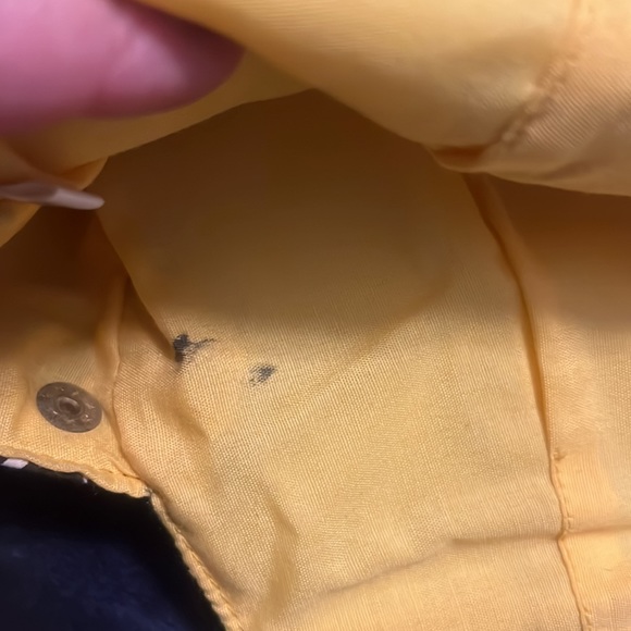 Icora canvas bag w/ wooden handles oversized maxi clutch indie boho brown yellow - Picture 4 of 5